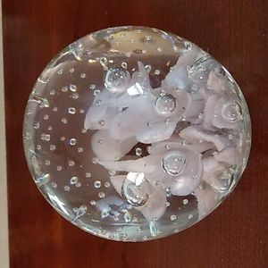 Blown St. Clair Glass Paperweight with controlled bubbles,  1970s-80s.